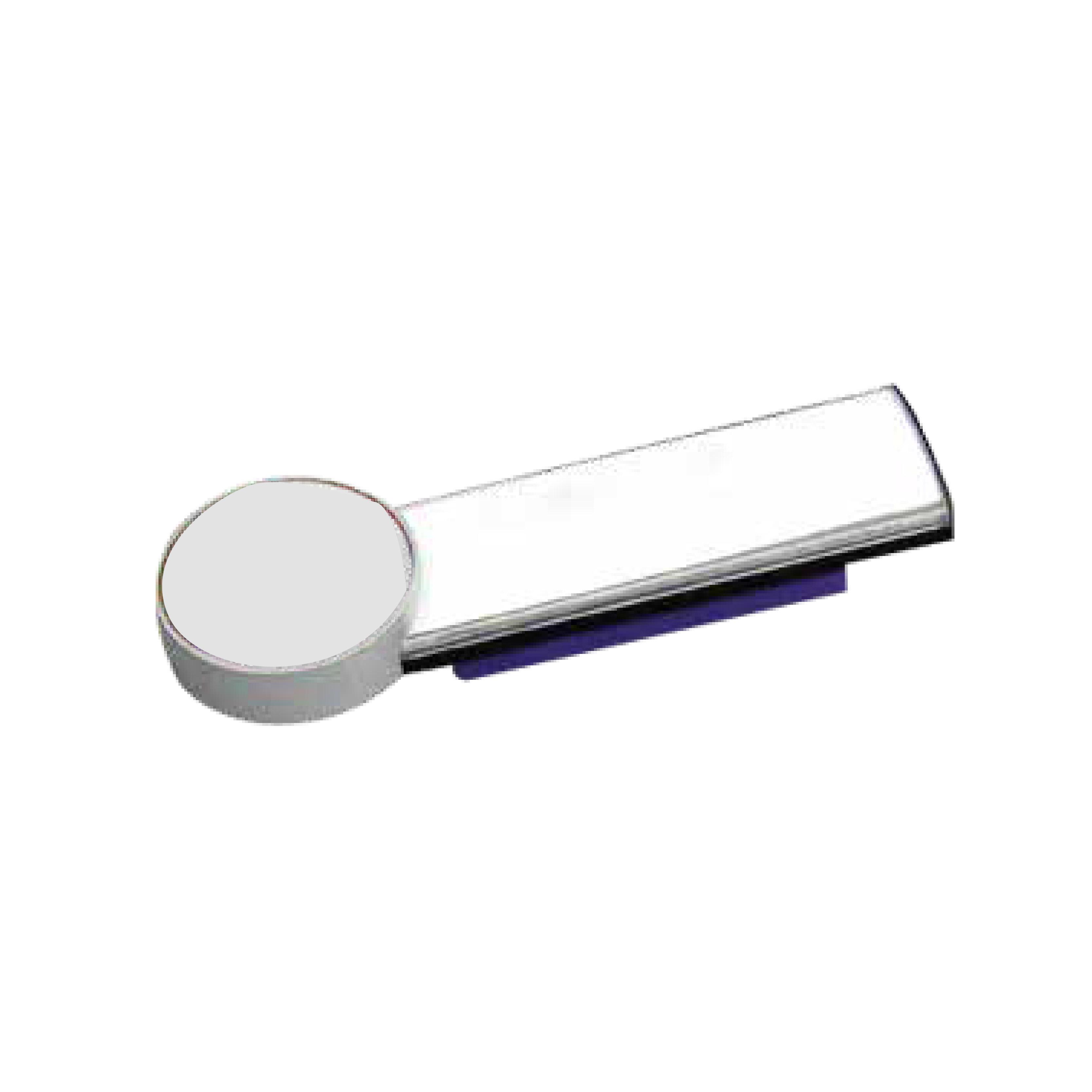 Insert Plastic Badge with Magnet Silver with Round Epoxy Logo Size 65 x 23 mm